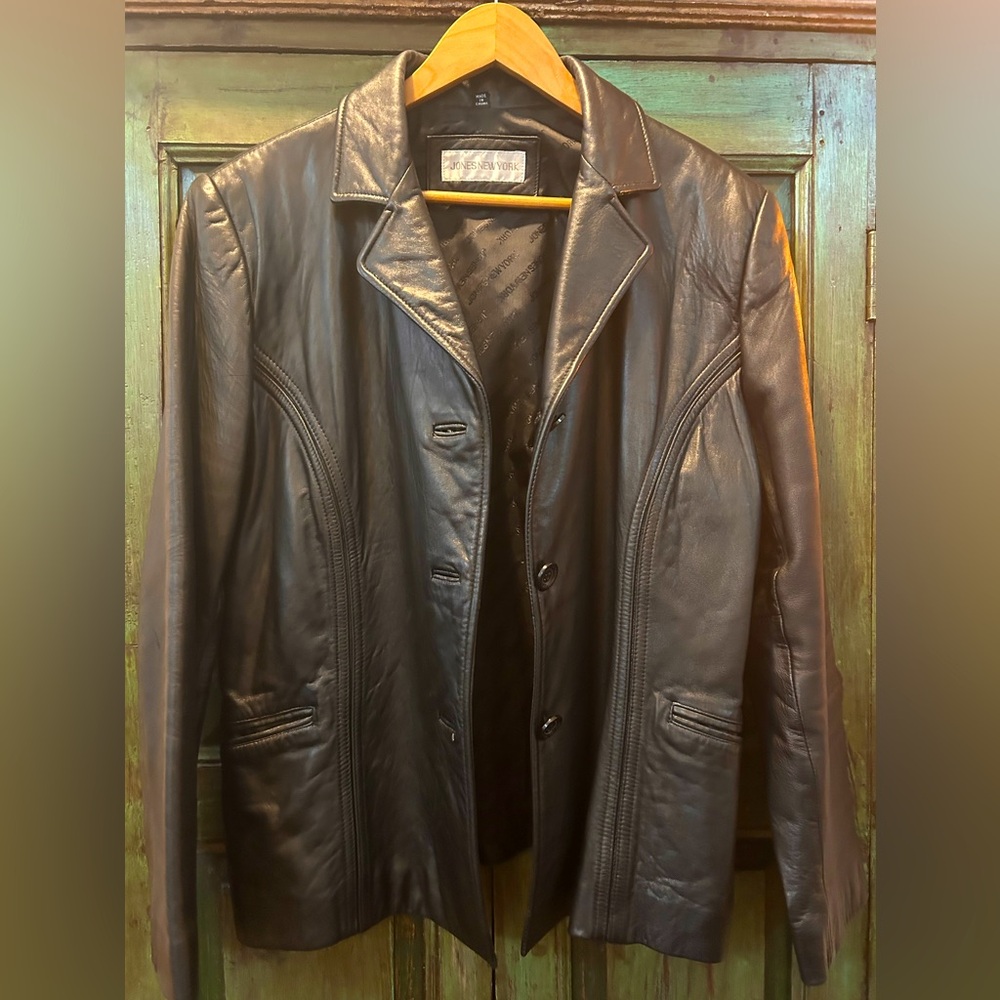 Genuine Leather Jones of New York Blazer Jacket